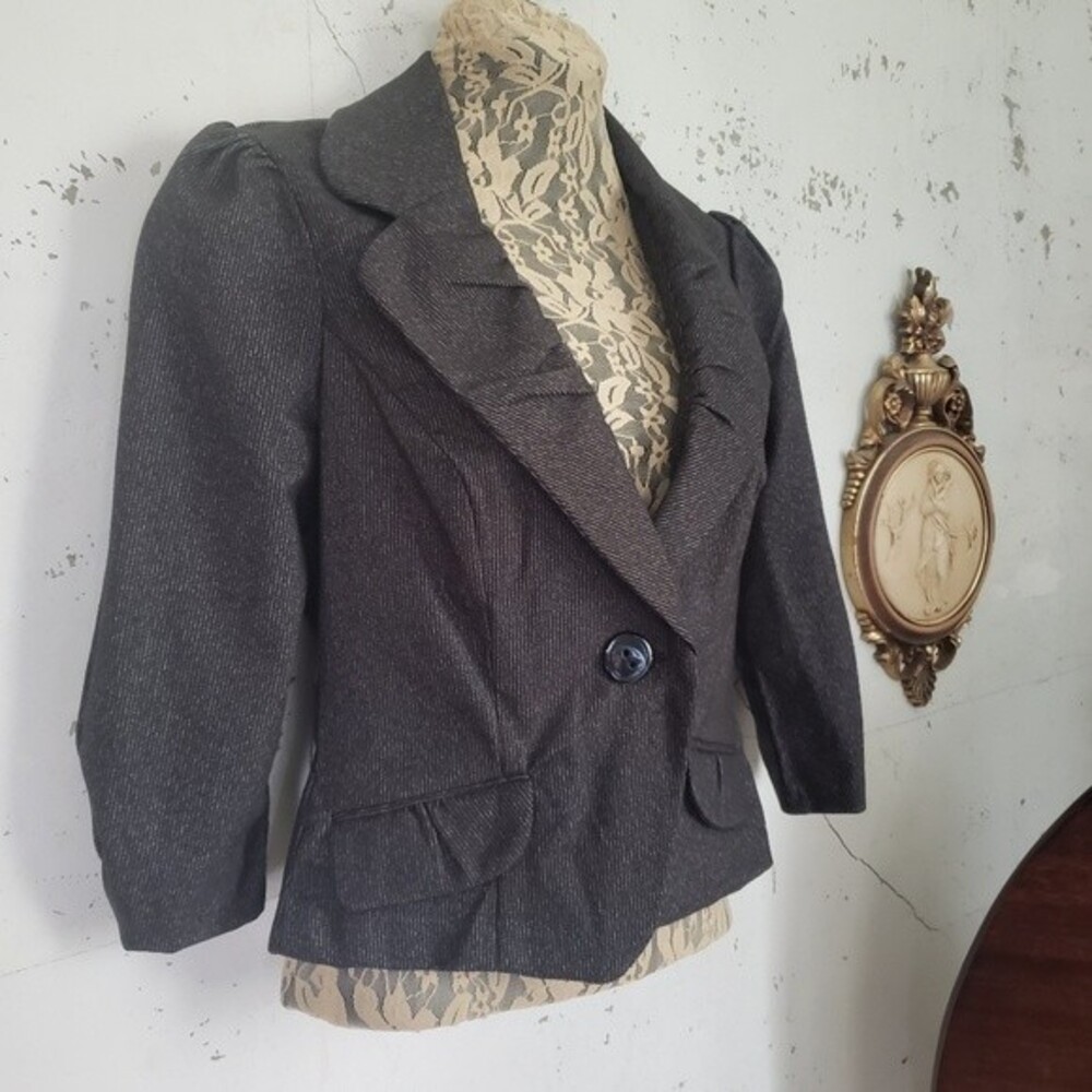 My Michelle Women's Academia Teacher Poetcore Crop Button Blazer Small